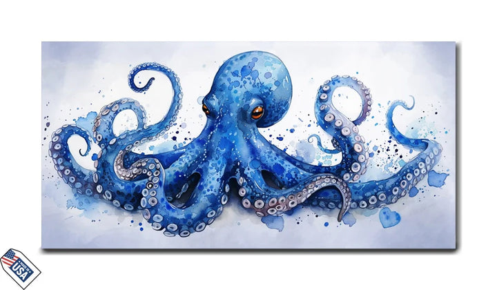 Blue Ocean Majesty - Octopus Wall Art