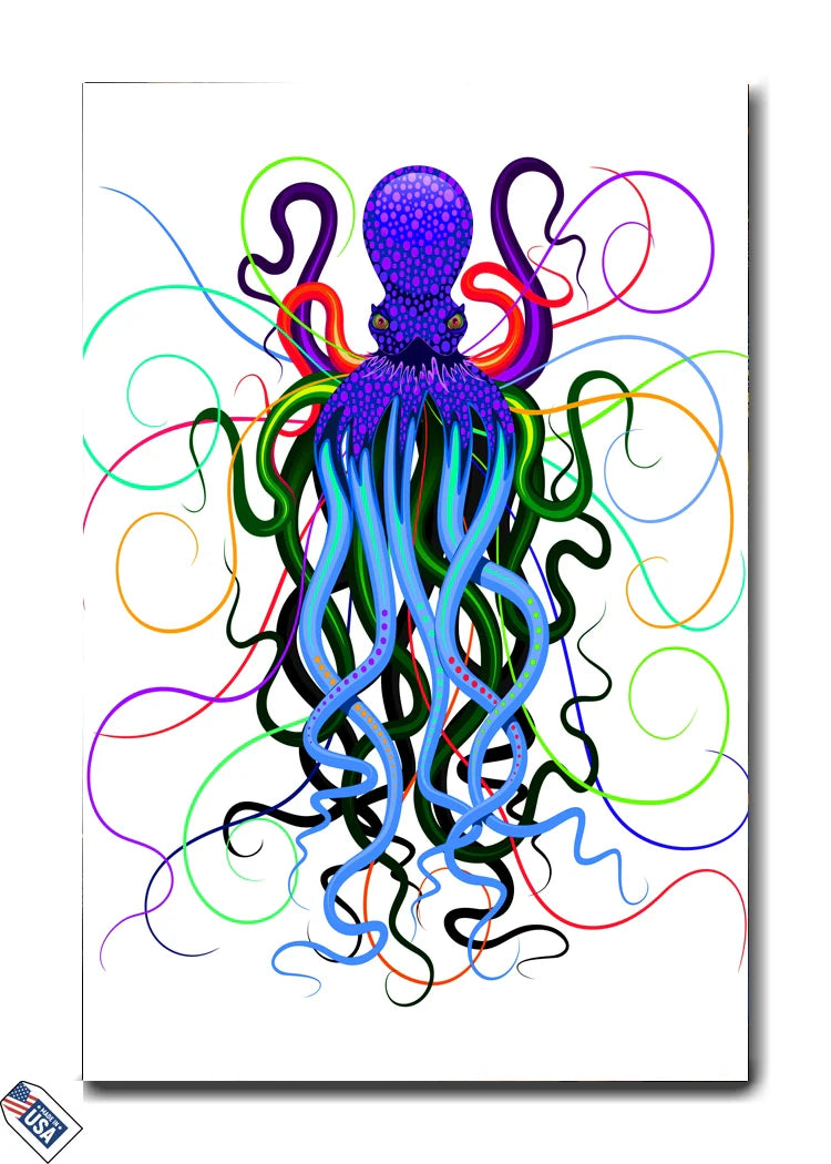 Vivid Abstract Octopus - Modern Wall Art Masterpiece