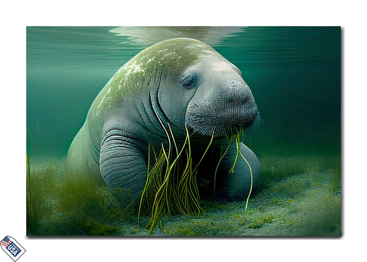 Gentle Manatee - Underwater Serenity Wall Art