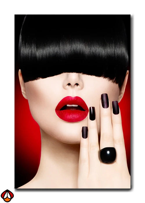 Bold Elegance - Red & Black Contrast Art