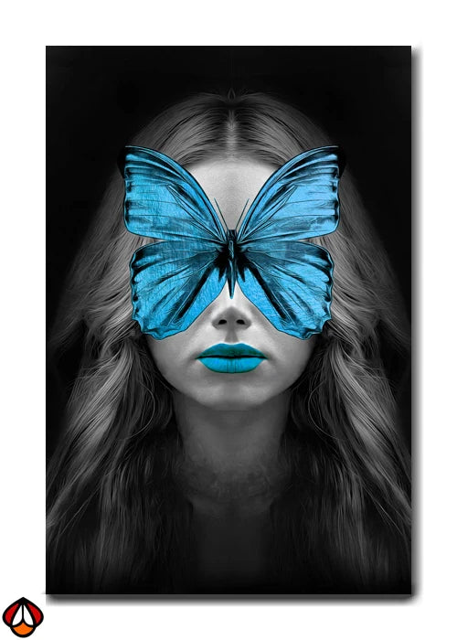 Azure Dream - Surreal Butterfly Portrait