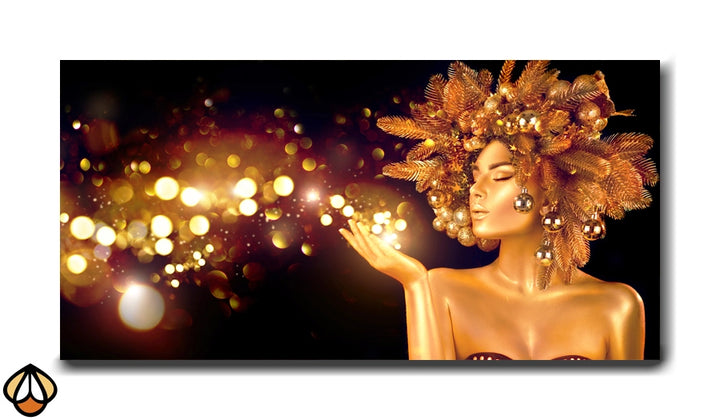 Golden Whispers - Enchanted Festive Portrait