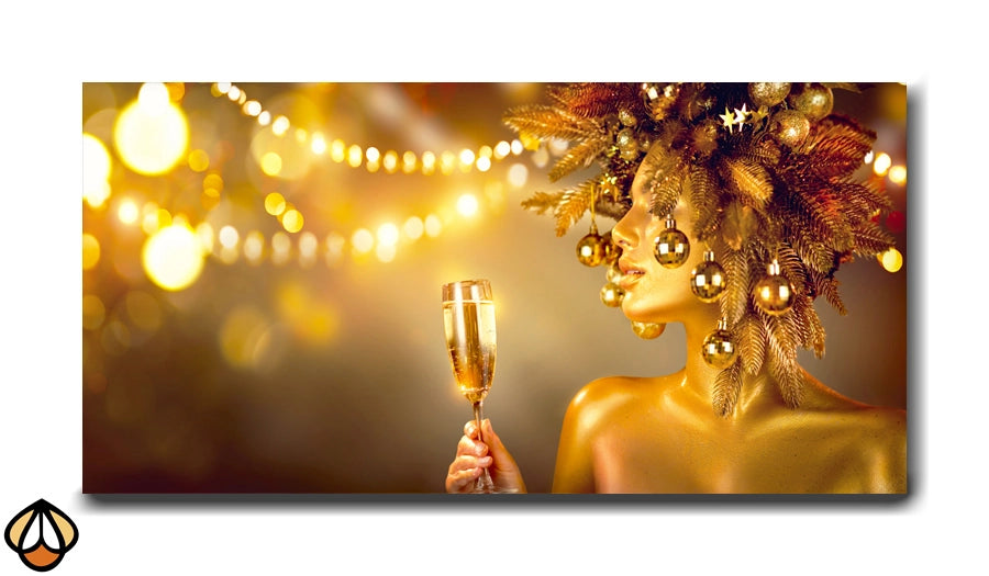 Golden Celebration - Festive Elegance with Champagne