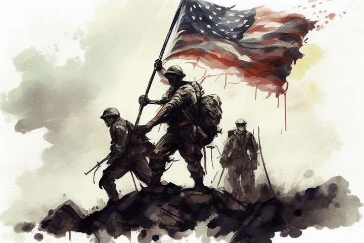 Raising Valor - Soldiers Hoisting the American Flag
