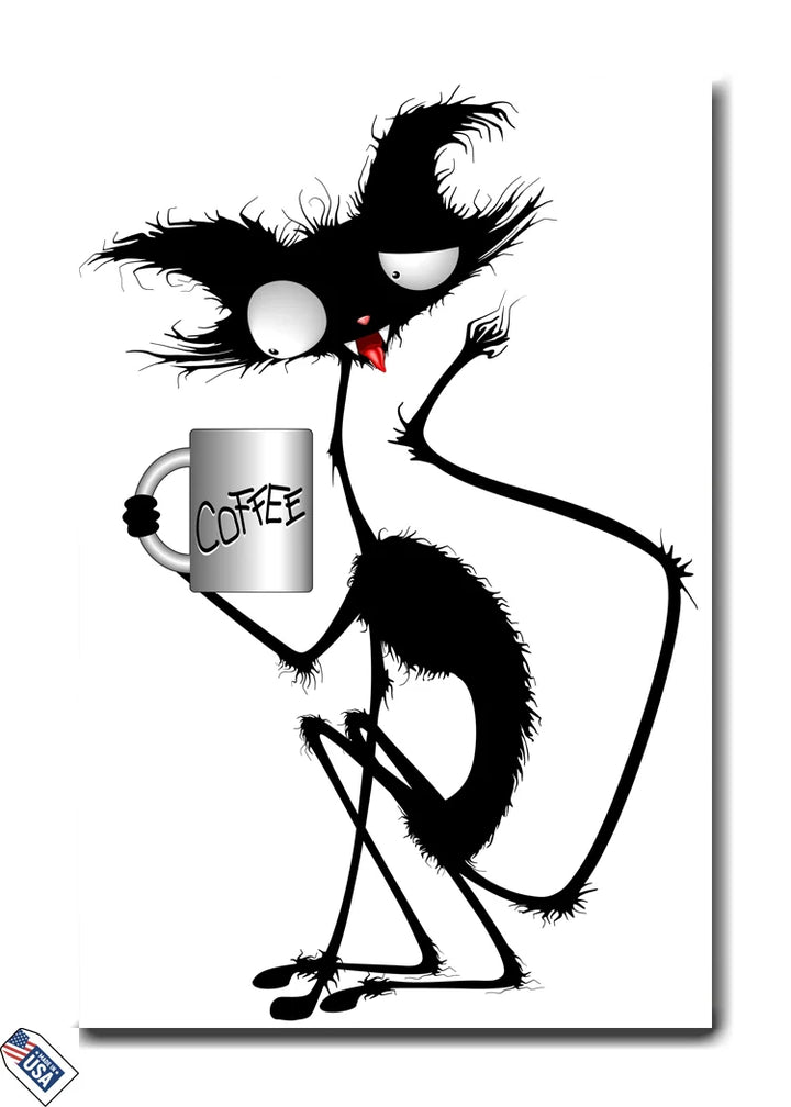 Coffee Cat Chaos - Premium Wall Art