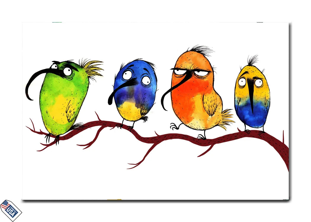 Quirky Flock - Whimsical Wall Art