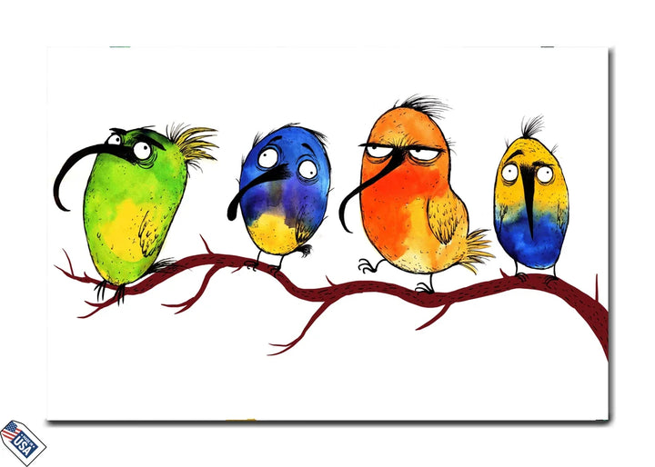 Quirky Flock - Whimsical Wall Art