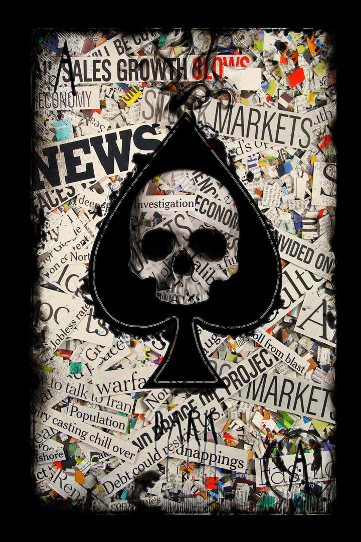 Collage Chaos - Spade Skull Wall Art