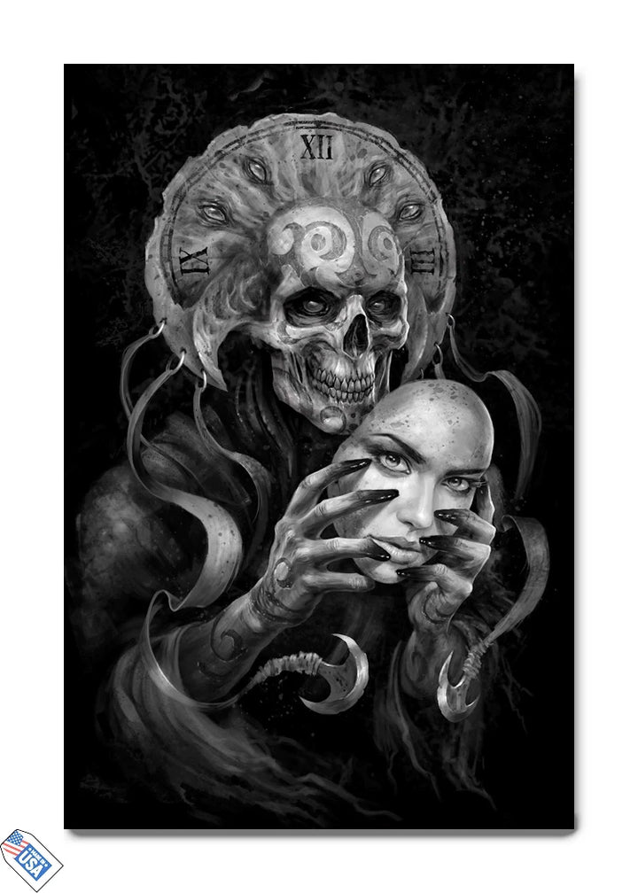 Timeless Shroud - Skull and Mask Wall Art