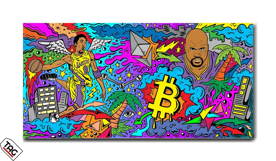 Legends and Crypto - Vibrant Pop Culture Mural