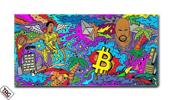 Legends and Crypto - Vibrant Pop Culture Mural
