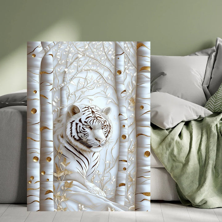 White Tiger Elegance – The Guardian of the Frosted Forest