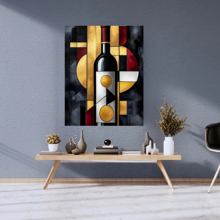 Modern Elegance – Geometric Wine Art