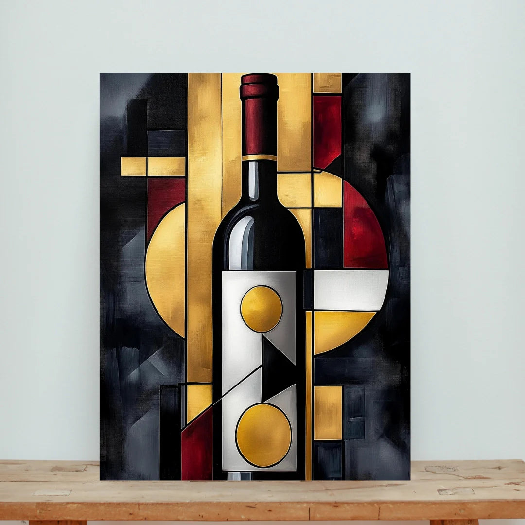 Modern Elegance – Geometric Wine Art