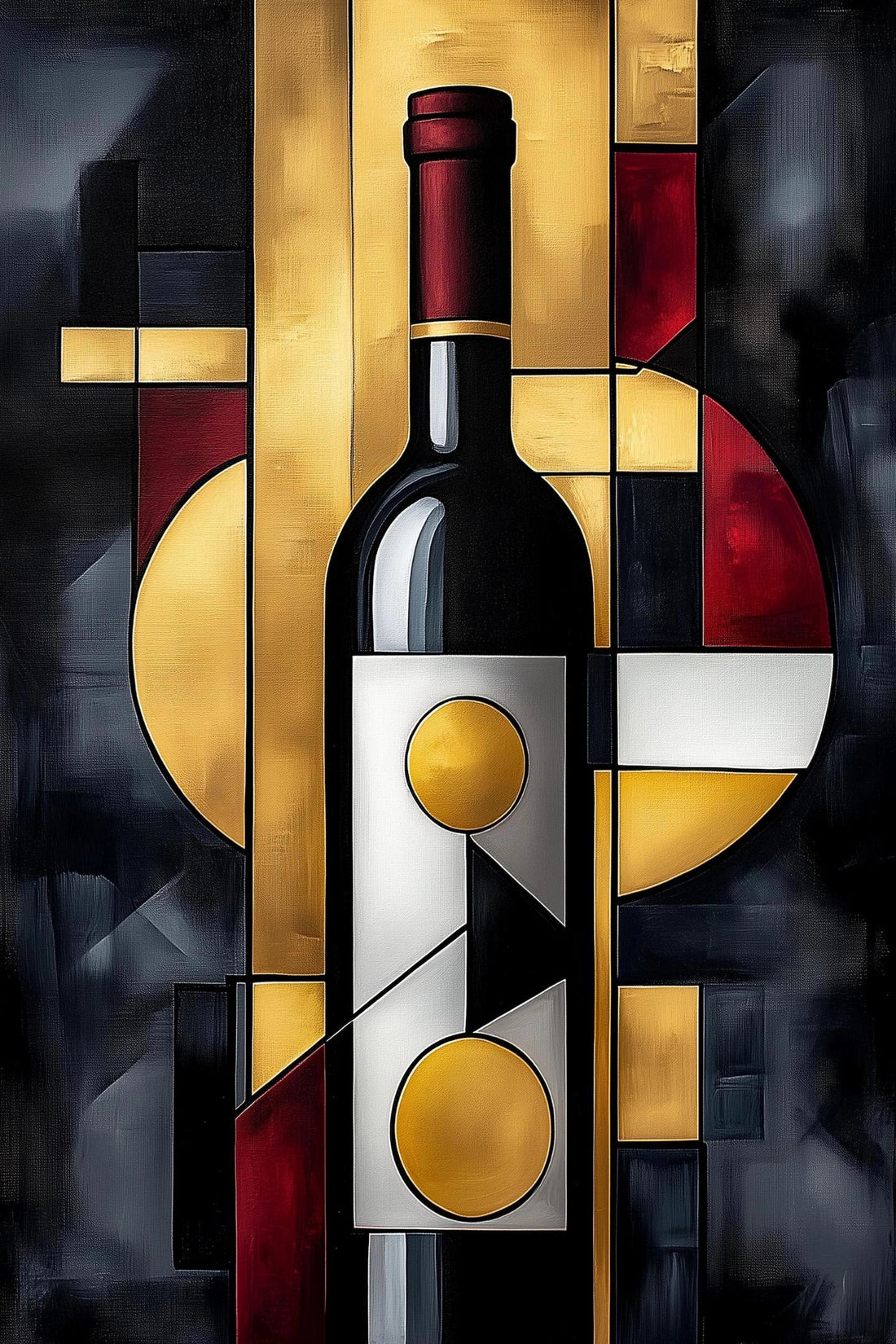 Modern Elegance – Geometric Wine Art