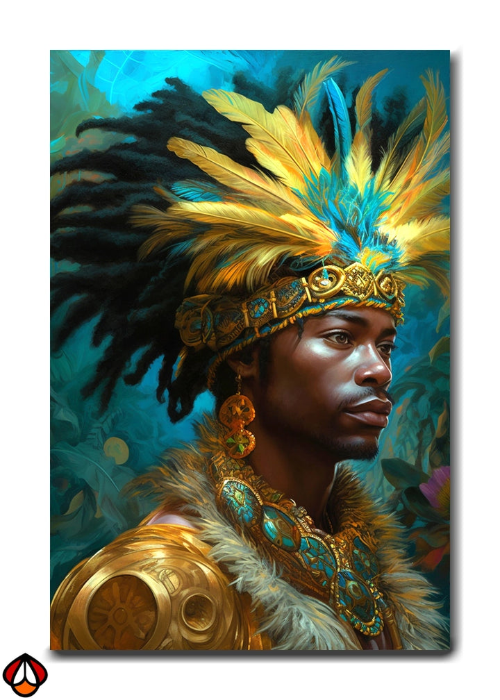 Golden Majesty - Regal Tribal Portrait