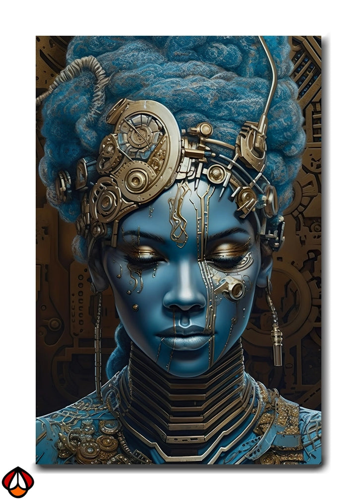 Cyborg Elegance - Futuristic Fusion Portrait