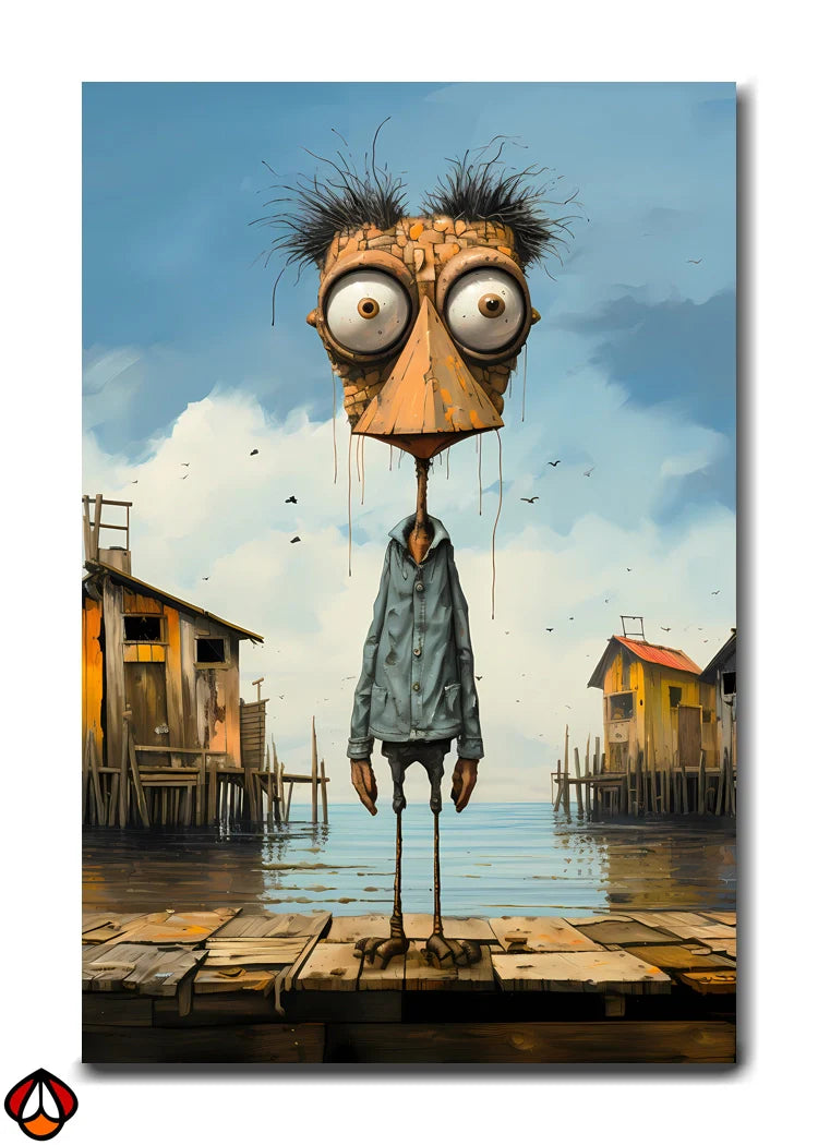 Whimsical Watcher - A Surreal Coastal Tale