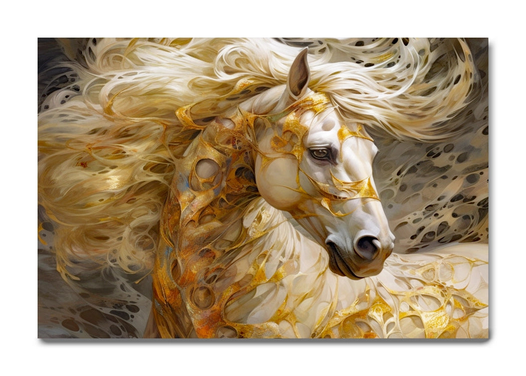 Golden Elegance - Majestic Horse Wall Art