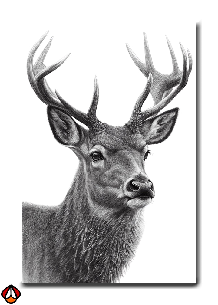 Noble Majesty - Deer Monochrome Wall Art