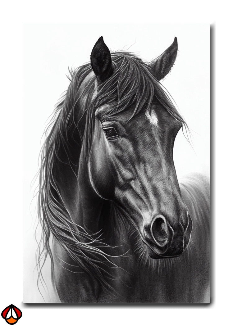 Equine Elegance - Black & White Horse Wall Art