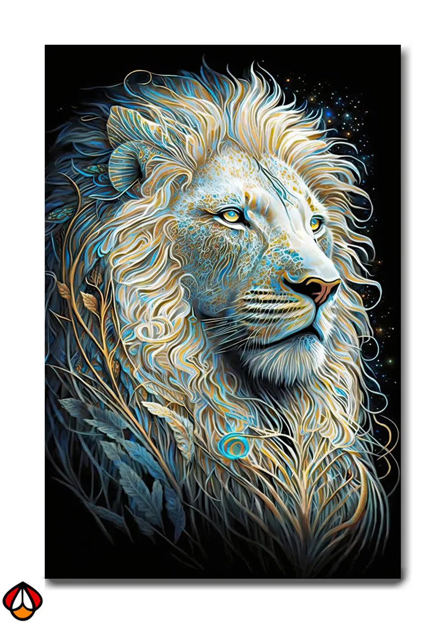 Celestial Majesty - Ethereal Lion Wall Art