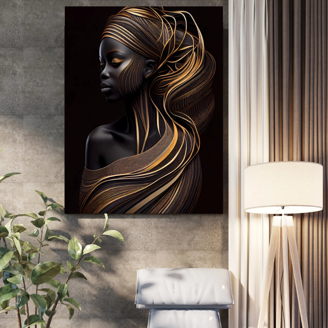 Golden Essence – Luxurious Abstract Portrait