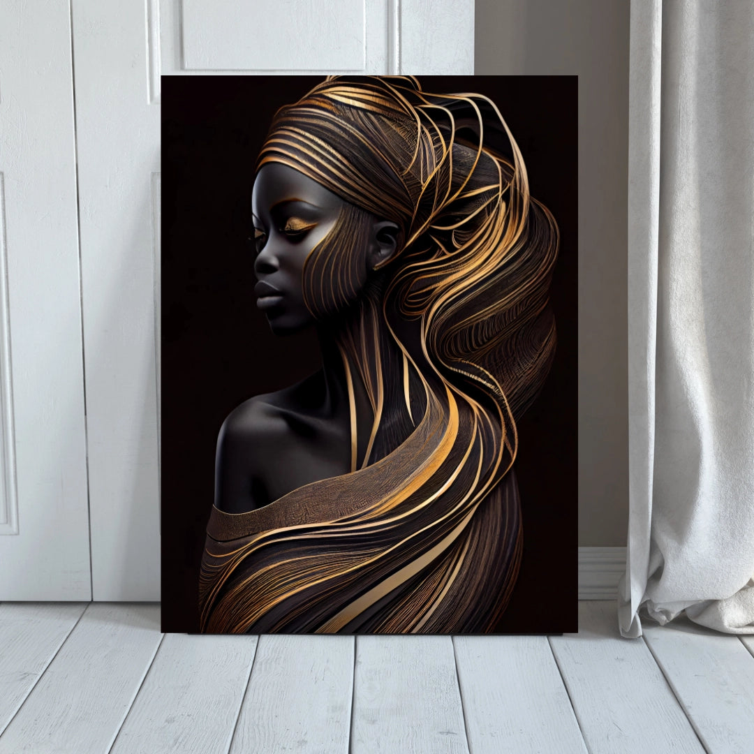 Golden Essence – Luxurious Abstract Portrait