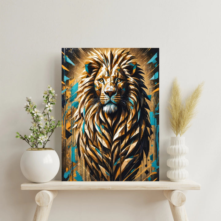 Geometric Majesty - Abstract Lion Art