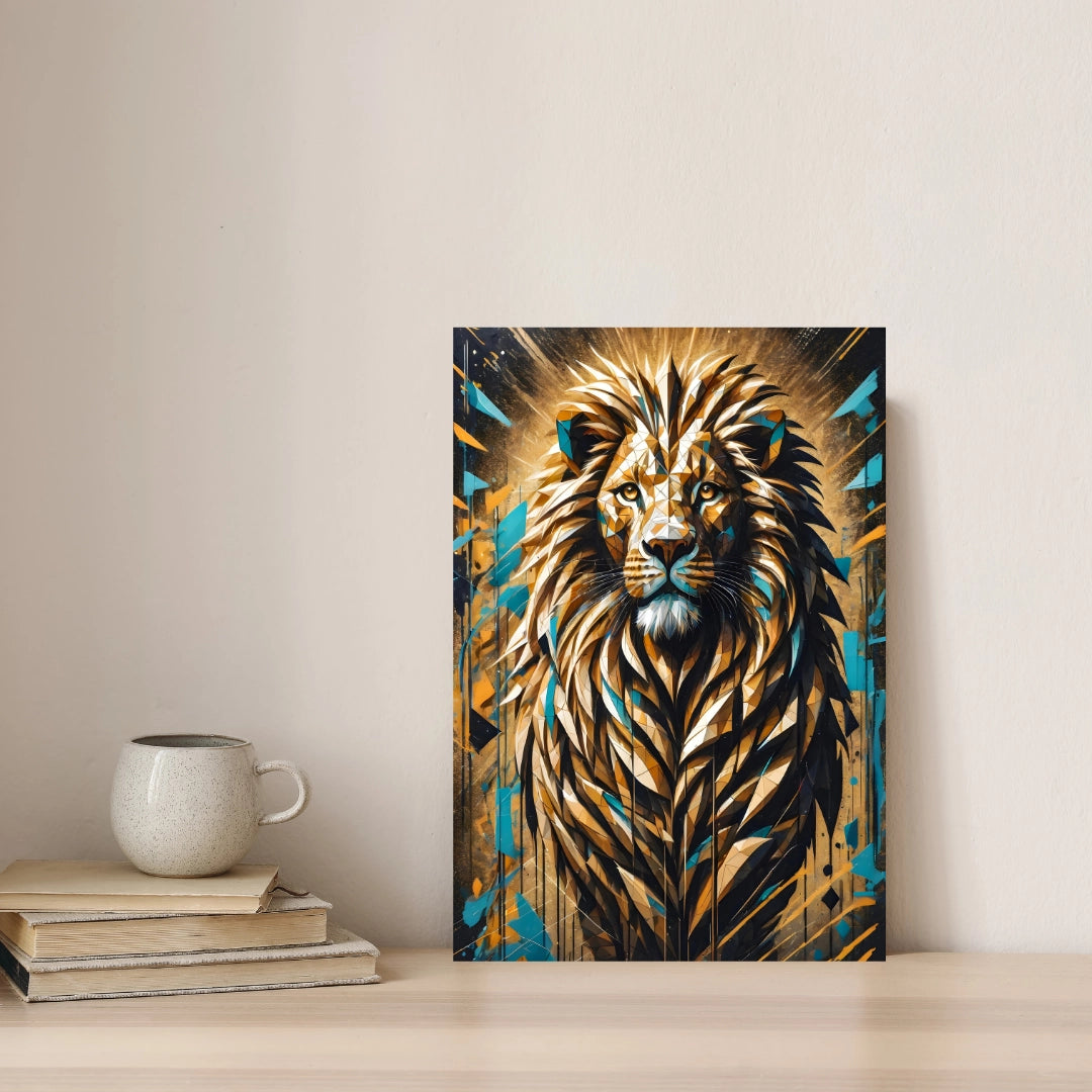 Geometric Majesty - Abstract Lion Art