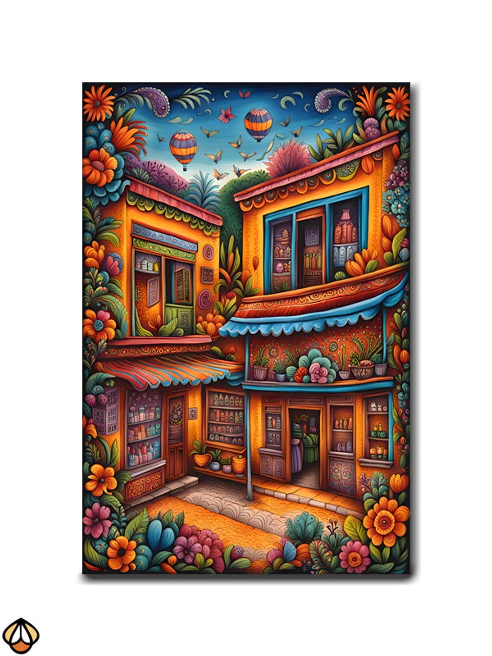 Enchanted Market - A Vibrant Village Scene