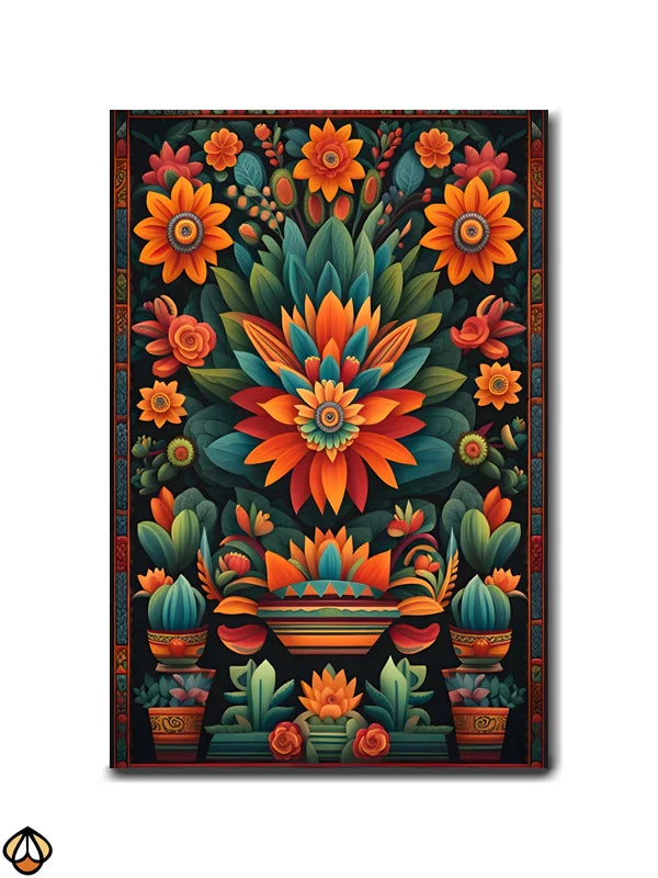 Floral Symphony - A Vibrant Mandala of Nature