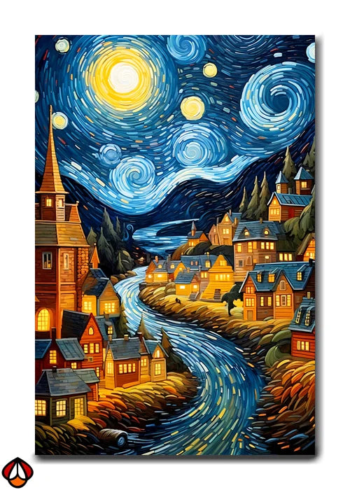 Moonlit Serenity - A Starry Village Escape