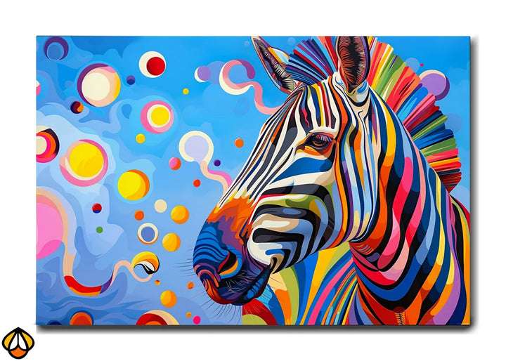Vibrant Zebra Symphony - Abstract Pop Art
