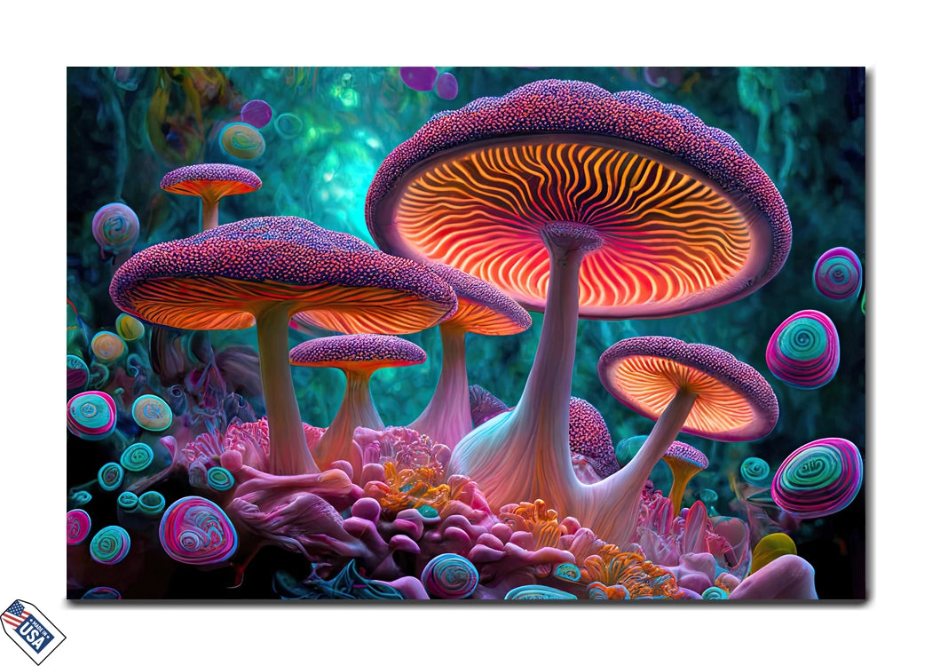 Luminous Fungi - Enchanted Forest Scene