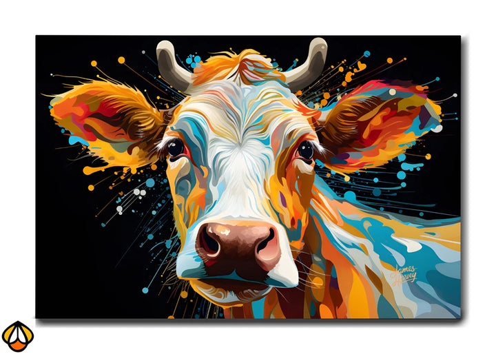Vibrant Cow Portrait - Bold and Colorful Art