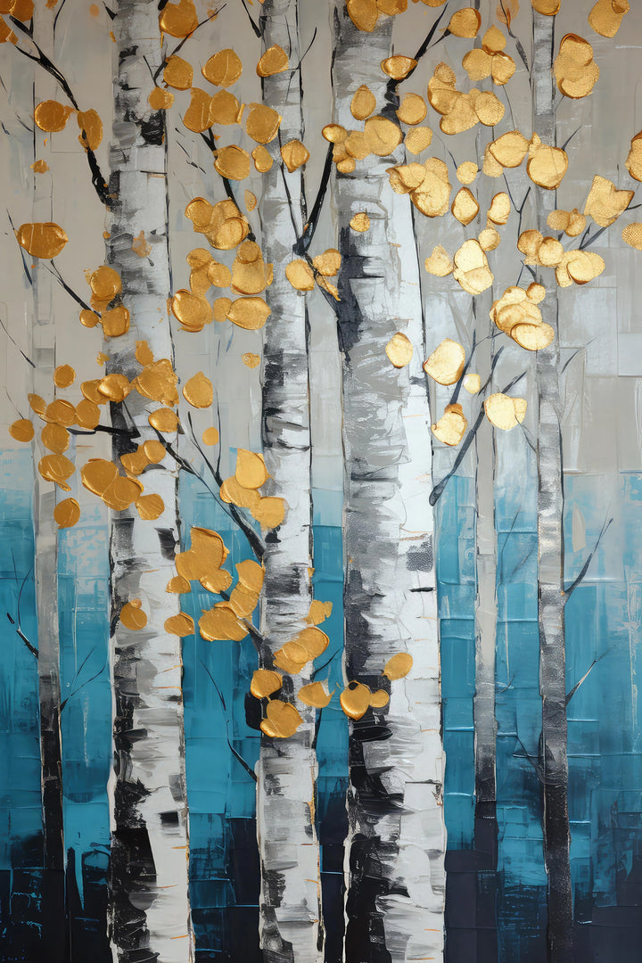 Golden Birch Grove - Contemporary Elegance