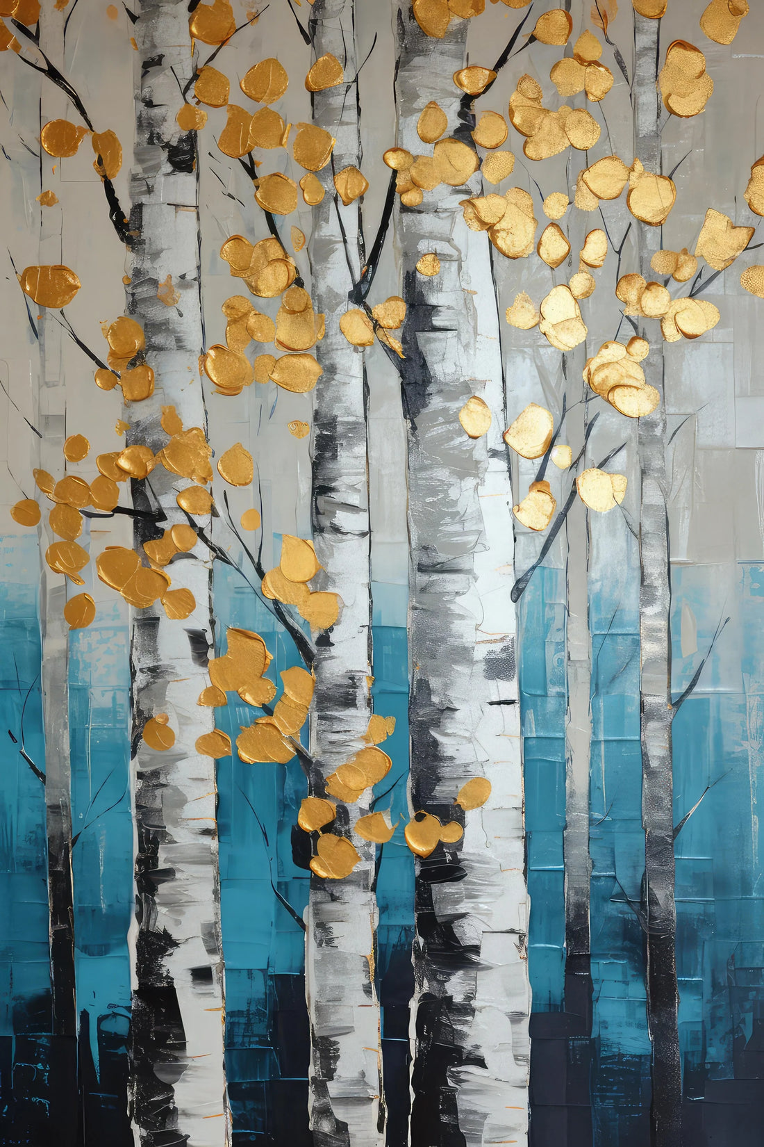 Golden Birch Grove - Contemporary Elegance