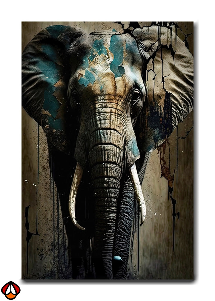 Guardian of the Wild - Elephant in Abstract Depth