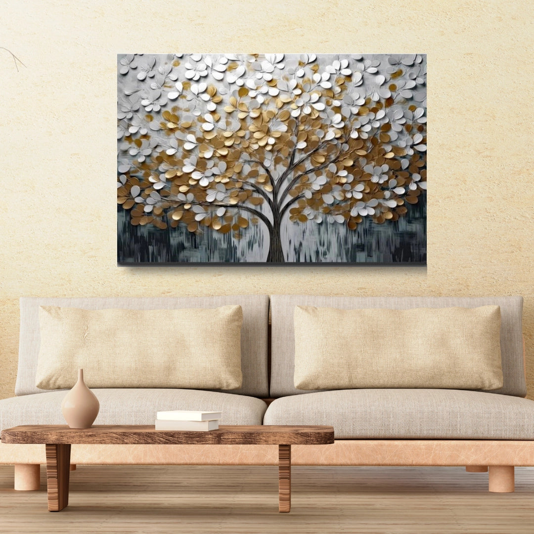 Golden Blossom - 3D Abstract Tree Art