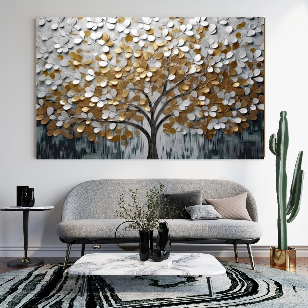Golden Blossom - 3D Abstract Tree Art
