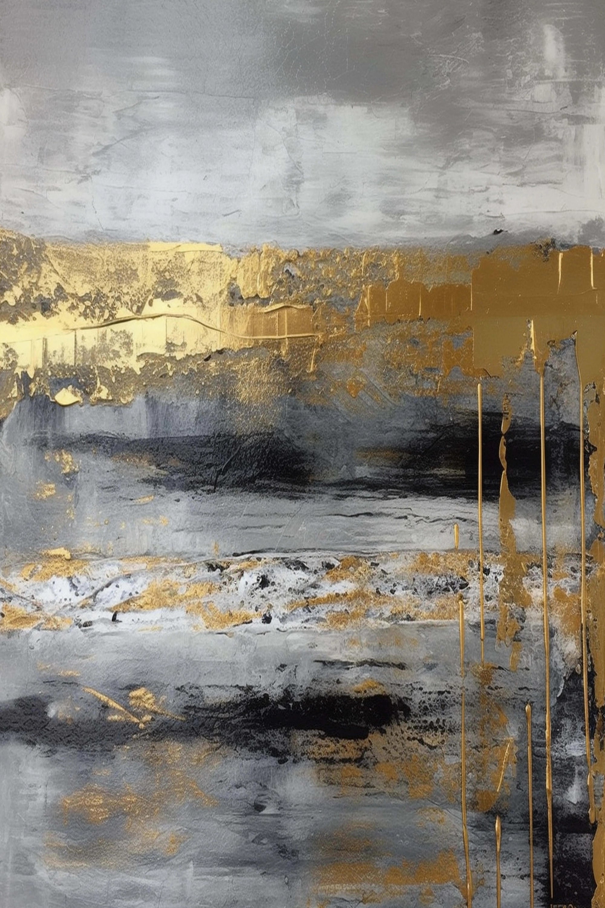 Golden Horizon - Abstract Wall Art
