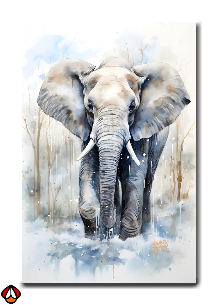 Majestic Stature - Watercolor Elephant Portrait