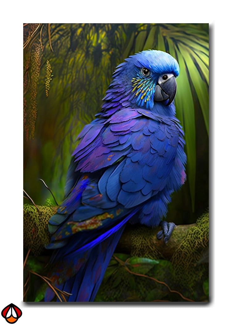 Electric Blue Parrot - Exotic Bird Wall Art