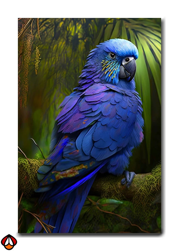 Electric Blue Parrot - Exotic Bird Wall Art