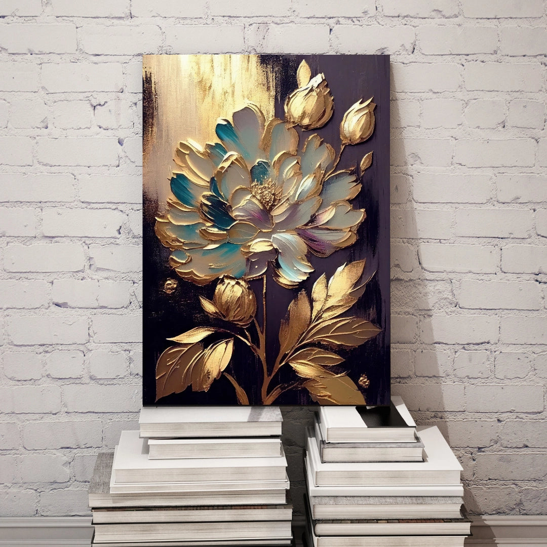 Golden Bloom - Luxury Floral Wall Art