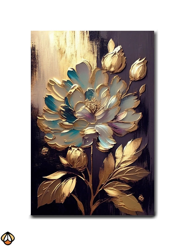 Golden Bloom - Luxury Floral Wall Art