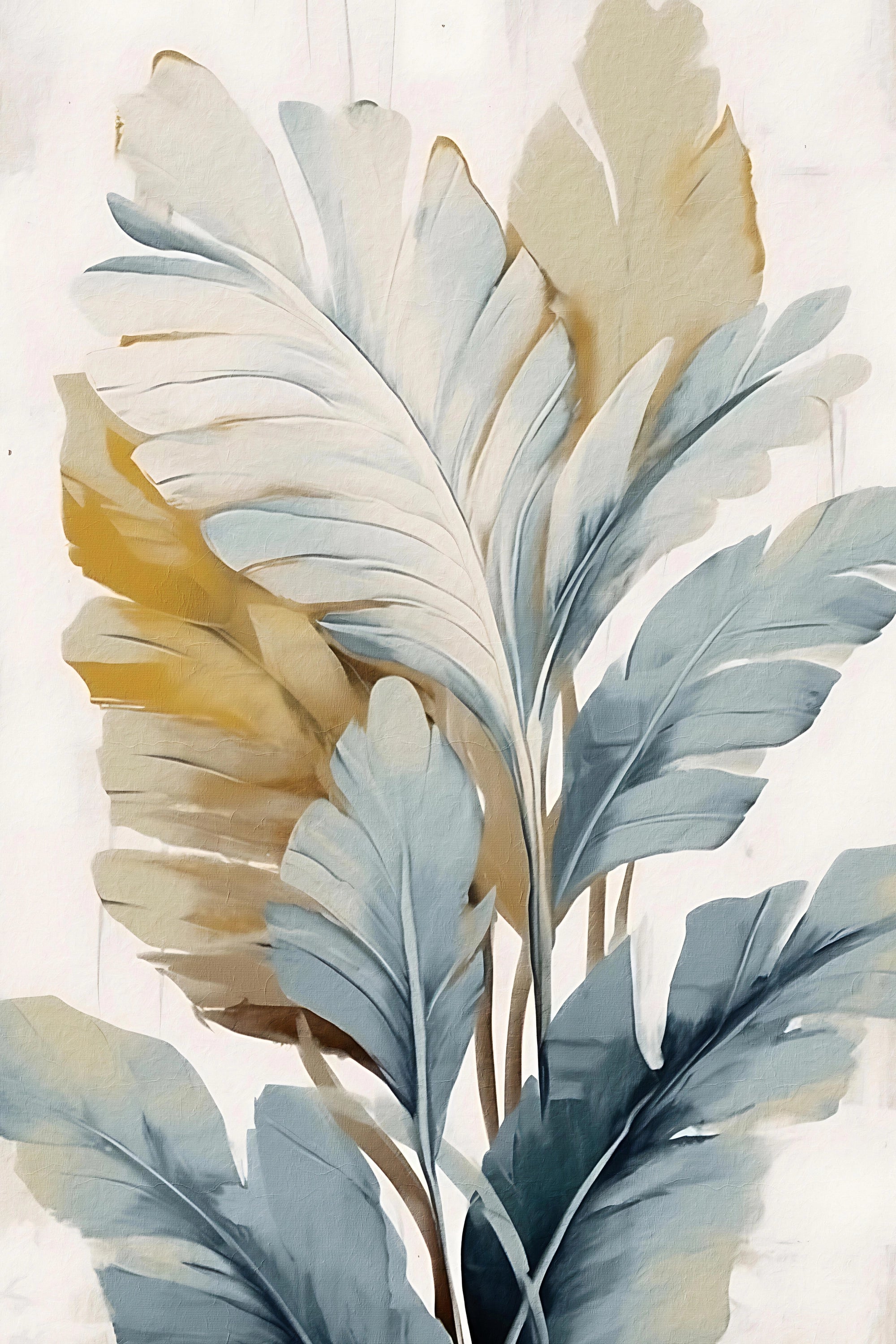 Golden Foliage Harmony - A Subtle Botanical Symphony