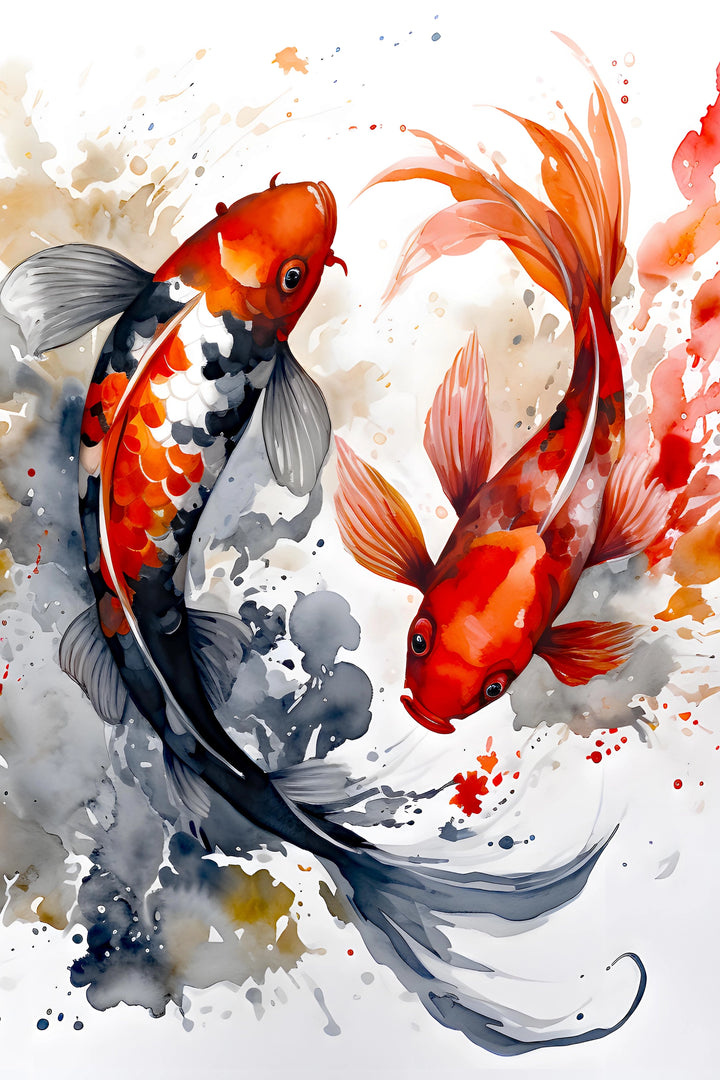 Harmony in Motion - Koi Fish Art