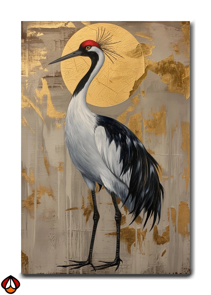 Elegant Crane - Artistic Crane Wall Art